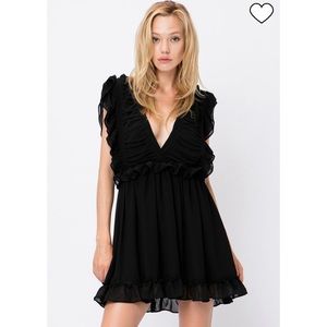Storia V Neck Sleeveless Ruffle Mini Dress S NWT